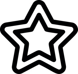 Aufkleber - Outline of a five-pointed star in black line art style. Vector illustration