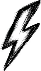 Poster - Black grunge lightning bolt with jagged edges illustration. Vector illustration