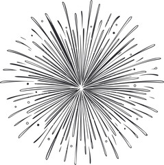 Aufkleber - Black and white radial abstract pattern with lines and circles. Vector illustration