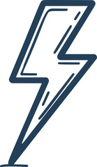 Poster - Minimalist navy blue lightning bolt icon,. Vector illustration