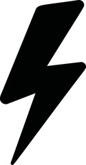 Poster - Black lightning bolt icon, minimal. Vector illustration