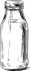 Aufkleber - Illustration of an empty glass bottle with detailed vintage linework. Vector illustration