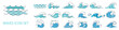 © Vasyl Yurlov - set of line water waves icon, sign Editable stroke