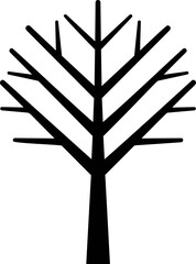 Poster - Abstract black silhouette of a leafless tree. Vector illustration