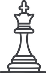 Poster - Black and white line art of a chess king symbol, minimalist design. Vector illustration