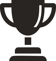 Poster - Black trophy cup icon, symbolizing achievement. Vector illustration