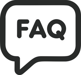 Poster - Faq speech bubble icon in black and white with bold letters, graphic design. Vector illustration