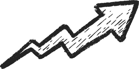 Poster - Black scribble arrow pointing upwards, hand-drawn concept. Vector illustration
