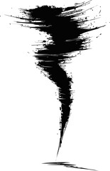 Poster - Abstract black ink brush stroke resembling a tornado. Vector illustration