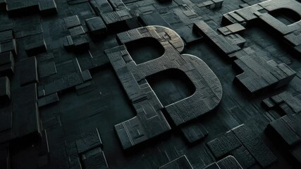 Aufkleber - A sign made of metal blocks displaying the bitcoin logo