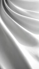 Poster - Elegant flowing folds of soft, pure white fabric, creating a smooth, swirling, luxurious texture, perfect for backgrounds and design elements.