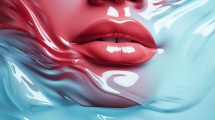 Poster - Glistening light reflections captivating the surface of a face in a stunning visual display