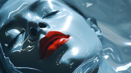 Poster - Intriguing reflections of light creating captivating patterns on a person s face and features