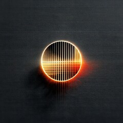 Aufkleber - Glowing Circular Grille: Abstract Light Design on Textured Black Surface for Modern Wall Art or Technological Visual