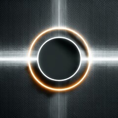 Aufkleber - Glowing Rings on Textured Wall: Abstract Neon Light with Geometric Patterns and Modern Design