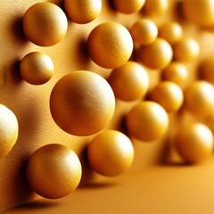 Leinwandbilder - Golden Sphere Cluster: An Abstract Arrangement of Orbs in Warm, Textured Light and Shadow