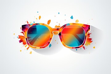 Poster - Vibrant sunglasses with grunge texture on a dotted background   minimalist vector artwork