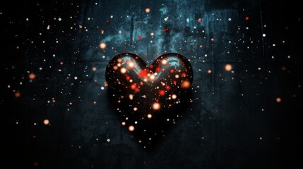 Poster - Illustrated red heart displayed on a smartphone screen, symbolizing love and affection