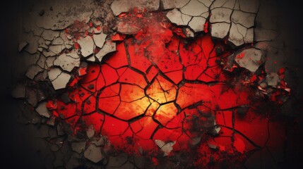 Poster - Contemporary cracked wall texture background ideal for design projects and creative artwork use