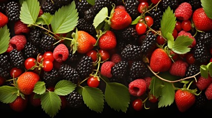 Poster - Stylish matte fruit background design featuring a variety of colorful fruits for modern aesthetics