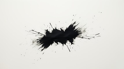 Poster - Minimalist black blot on craft paper against a clean background for artistic expression