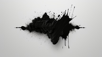 Poster - Minimalist artwork featuring a single black blot on craft paper against a clean, clear background