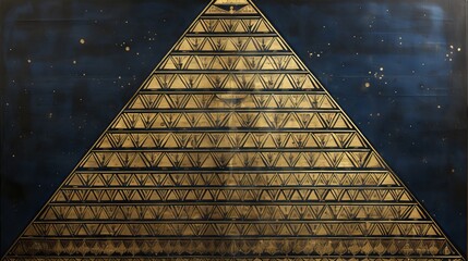 Poster - Elegant graphite background featuring an equilateral grid design with gold accents