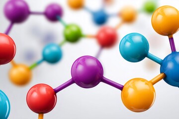 Poster - Colorful molecules forming chemical compounds and bonds