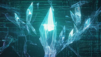 Poster - Glowing Crystal Shard Animation