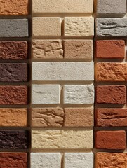 Leinwandbilder - Decorative Bricks in Various Colors for Facade Work and Side Fade Applications