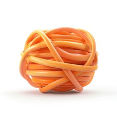 Poster - Intricate, orange sphere formed by tangled, flexible threads.