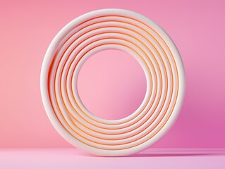 Poster - Abstract circular shape with layered design and bright colors on pastel background for modern art projects