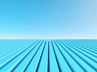 Poster - Bright and Tranquil Blue Pattern with Clear Sky and Horizontal Lines for Abstract Backgrounds