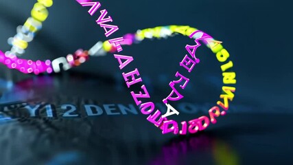 Leinwandbilder - Colorful abstract 4k animation of floating letters creating shapes and forming patterns in a stylish digital environment