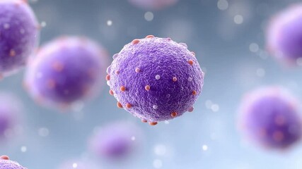 Aufkleber - Microscopic cell: A detailed close-up unveils the intricate beauty of a single cell, suspended against a subtle background, showcasing its form, shape.