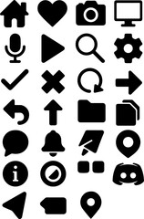 Fototapete - Web icon set vector illustration with internet business and love symbols