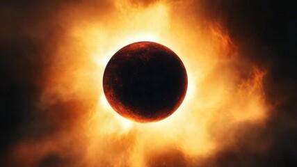 Wall Mural - a solar eclipse is captured with the sun and moon in close proximity, creating a captivating astrono