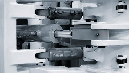Aufkleber - Large industrial hydraulic mechanism drive, industrial concept background