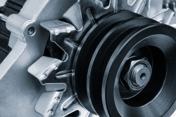 Aufkleber - close up electric car generator, car service concept background.