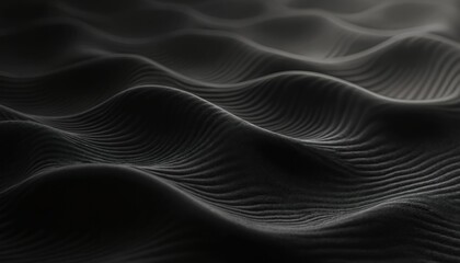 Poster - Abstract black design background with modern wavy lines. Premium monochrome stripe texture suitable for banners business backdrops, smooth horizontal templates. Digital design for web banners poster