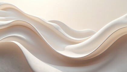 Poster - Abstract beige gray, white wave forms create elegant, swirling texture background design. Flowing curves, smooth subtle tones, soft hue. Modern contemporary art, graphic design, ideal for wallpaper,