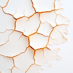 Poster - Textured White Surface with Cracks and Dry Patterns, Abstract Natural Background for Creative Projects
