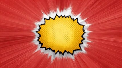 Poster - Explosive Visual Impact: A dynamic burst of vibrant energy, a classic pop art graphic that commands attention with bold colors, creating an explosion of excitement. 
