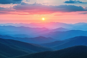 Poster - Sunrise over the Grand Canyon showcases vibrant colors and dramatic cliffs in the early morning light as shadows shift across the majestic landscape