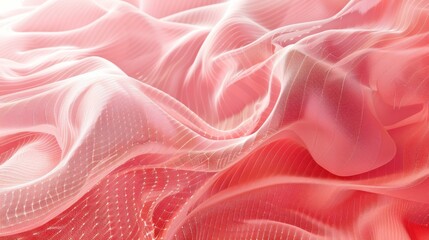 Fototapete - minimal mesh pattern on a matte coral background