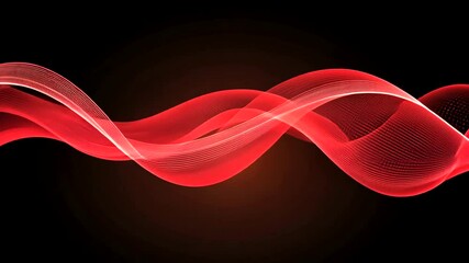 Abstract flowing red waves against a dark background, creating a dynamic and elegant design with depth and subtle light gradients