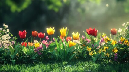 Poster - Fresh bouquet in natural setting, use for gardening or interior design inspiration