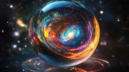 Poster - A clear glass ball with a spiral pattern inside
