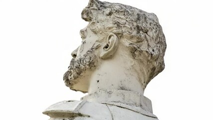 Aufkleber - A bronze or stone statue of a bearded man, possibly ancient or mythical