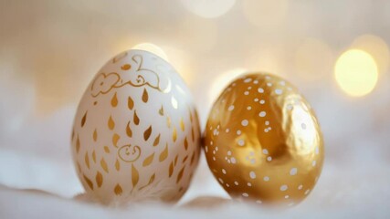 Poster - Decorated eggs on top of snow, perfect for winter scenes or festive decorations